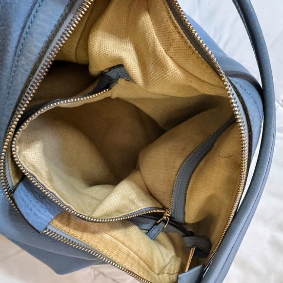 Gucci Blue Leather Hobo Bag with Gold Hardware - Picture 14 of 16